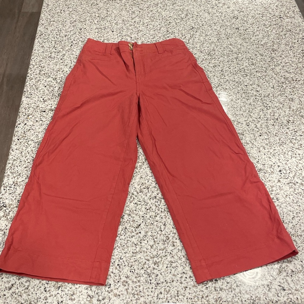 Terracotta wide leg pants. Size 6